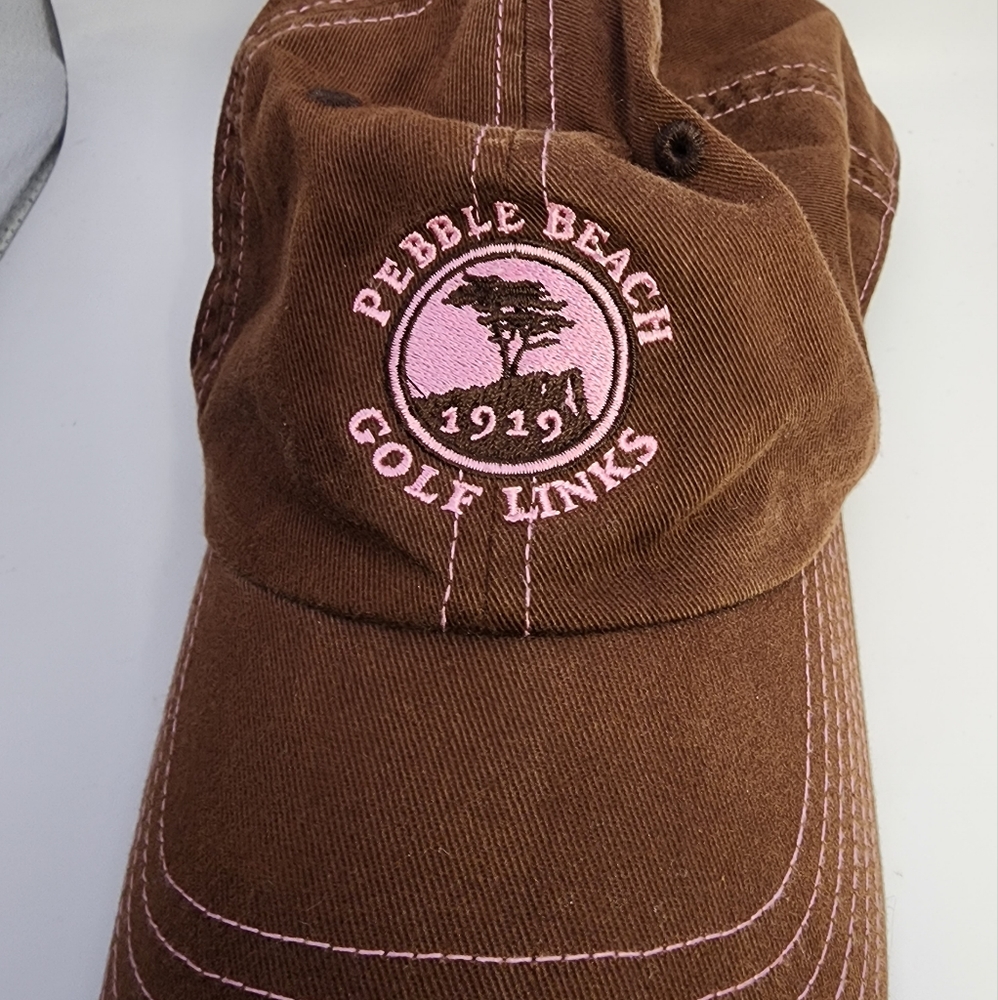 Pebble Beach Brown And Pink Hat